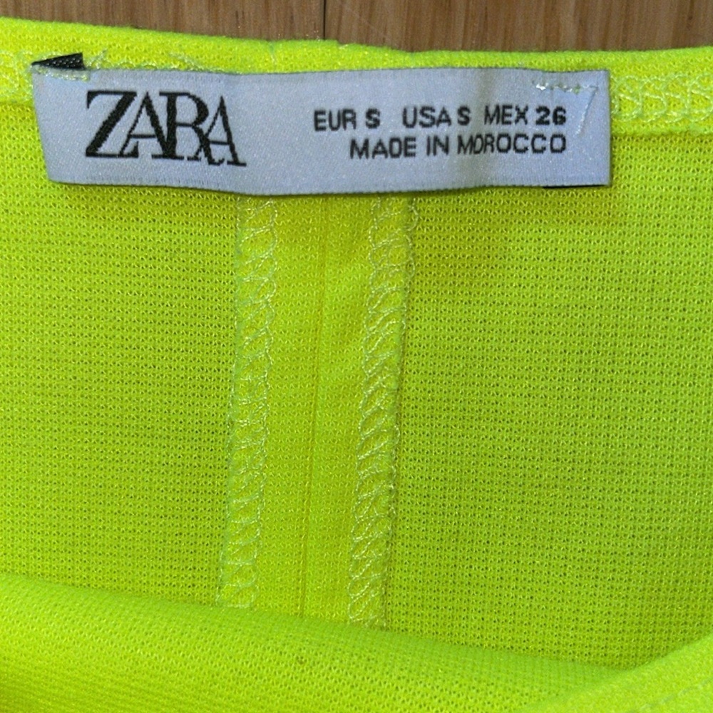 Zara Neon Yellow Bodycon Dress - Picture 3 of 4